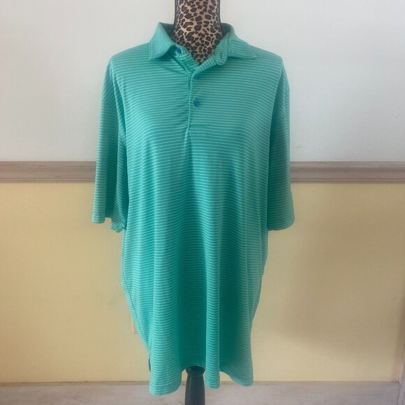 Peter Millar Summer Comfort Men's Green Polo Shirt Wynstone Golf Club Size L H20 - Picture 1 of 4